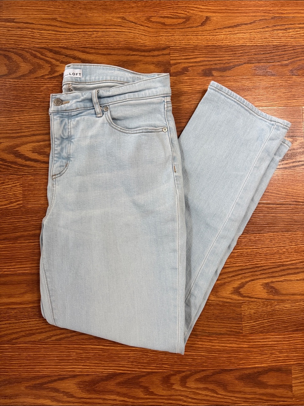 LOFT Pale Blue Straight-Leg Girlfriend Jeans